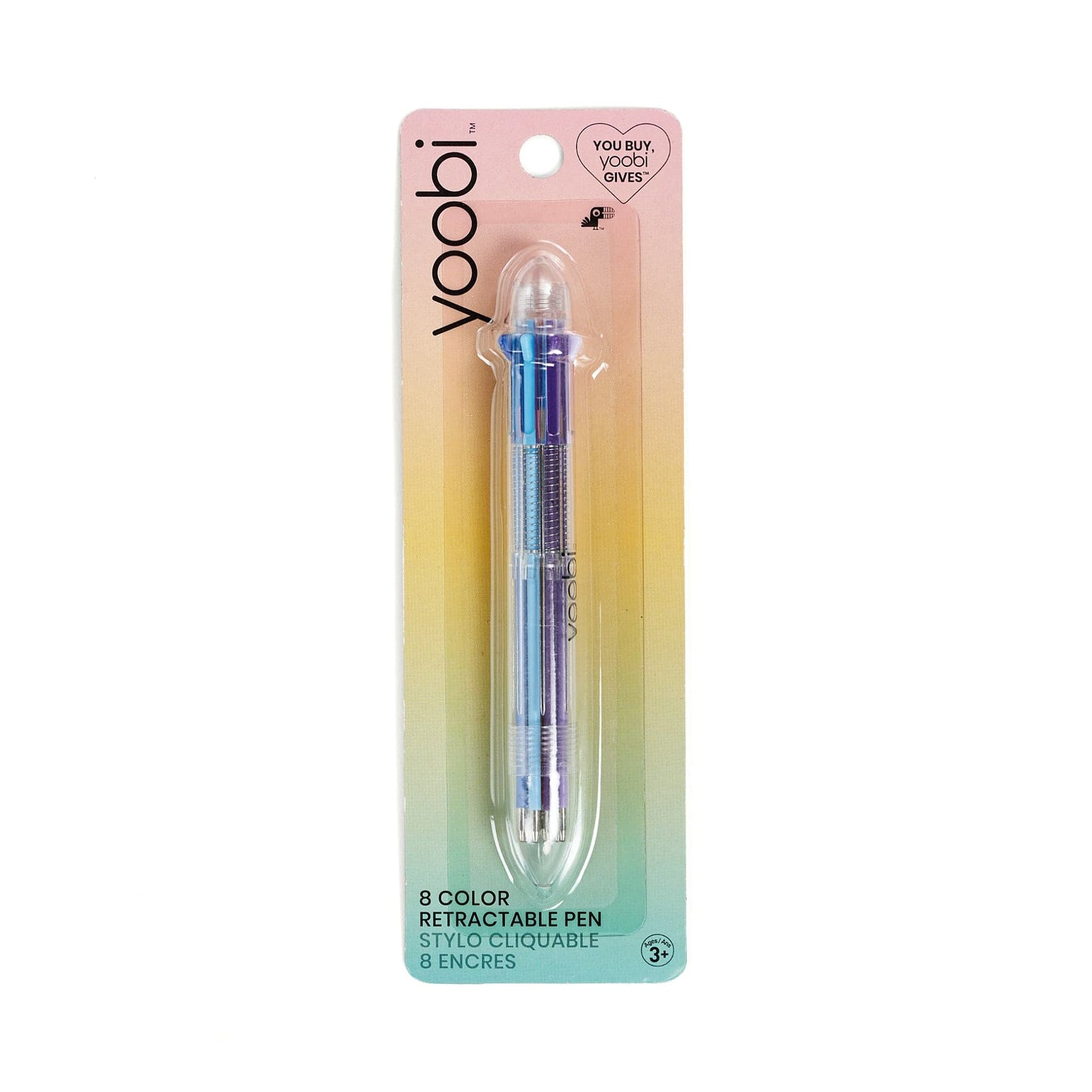 8 Color Retractable Ballpoint Pen, 2 Pack