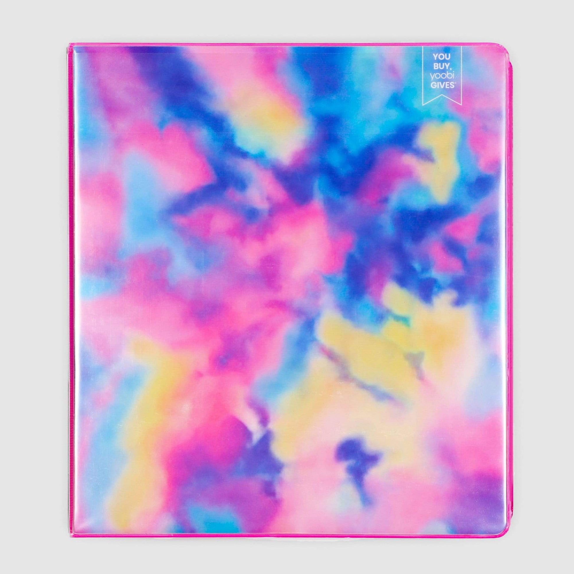 tie-dye print 1-inch binder